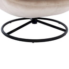 Poltrona girevole in velluto con pouf, senza braccioli, 1 posto | Beige