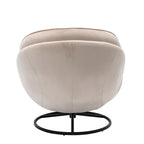 Poltrona girevole in velluto con pouf, senza braccioli, 1 posto | Beige