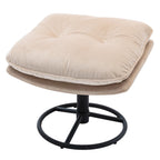 Poltrona girevole in velluto con pouf, senza braccioli, 1 posto | Beige