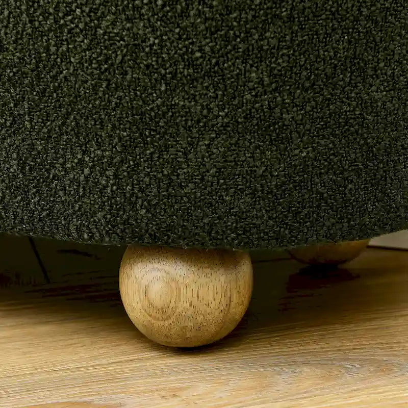Panca Pouf Contenitore Imbottita Verde Scuro, 1 Posto