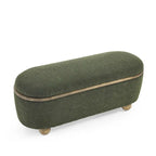 Panca Pouf Contenitore Imbottita Verde Scuro, 1 Posto