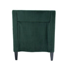 Poltrona d'Appoggio in Velluto a Coste Color Smeraldo con Braccioli Curvi, Seduta Singola
