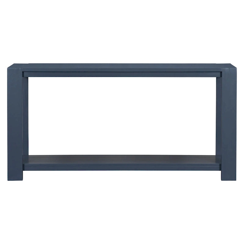 Consolle minimalista con ripiano inferiore, 4 gambe, uso singolo | Blu navy