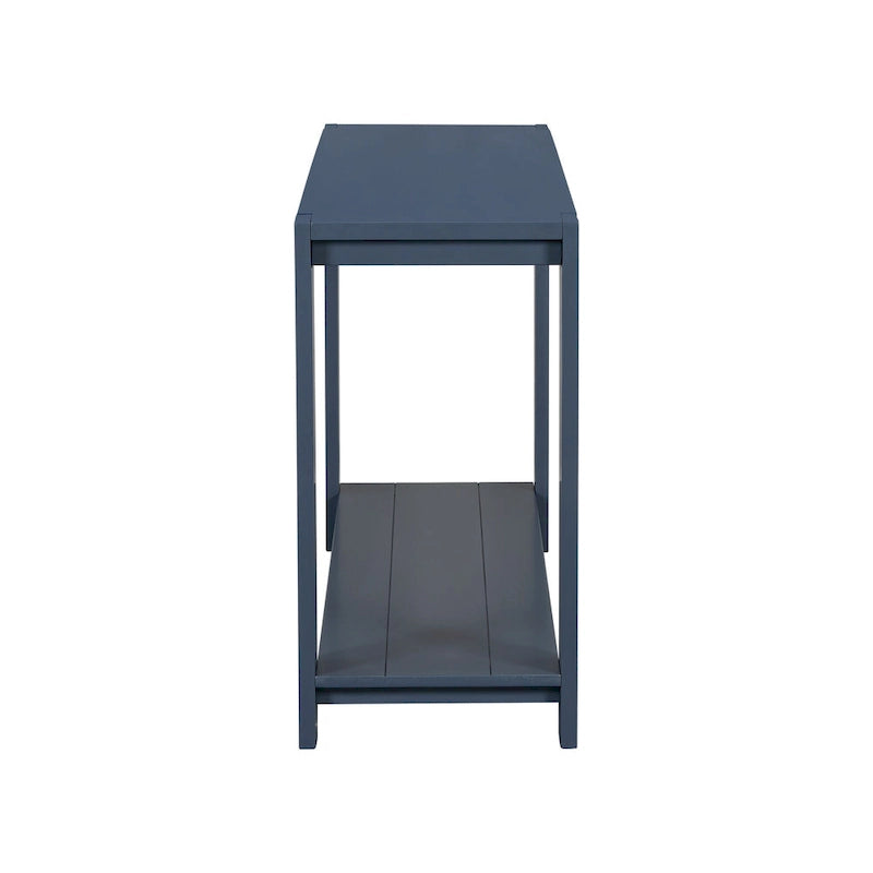 Consolle minimalista con ripiano inferiore, 4 gambe, uso singolo | Blu navy