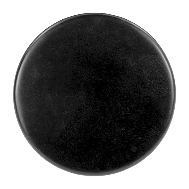 Tavolino Rotondo a Piedistallo in Legno Nero, Singolo, 15" x 20.1"