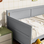 Divano letto singolo grigio con 2 cassetti portaoggetti, stile divano, per 1 persona