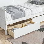 Divano letto singolo grigio con 2 cassetti portaoggetti, stile divano, per 1 persona