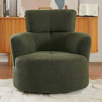 Poltrona a botte girevole a 360° in pile berbero verde/giallo/crema/grigio, singola
