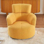 Poltrona a botte girevole a 360° in pile berbero verde/giallo/crema/grigio, singola