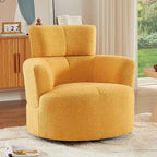 Poltrona a botte girevole a 360° in pile berbero verde/giallo/crema/grigio, singola