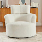 Poltrona a botte girevole a 360° in pile berbero verde/giallo/crema/grigio, singola