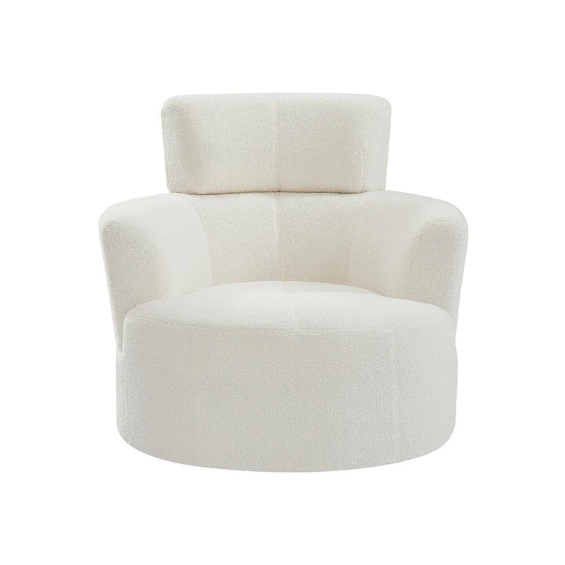 Poltrona a botte girevole a 360° in pile berbero verde/giallo/crema/grigio, singola