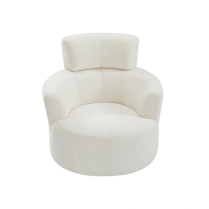 Poltrona a botte girevole a 360° in pile berbero verde/giallo/crema/grigio, singola