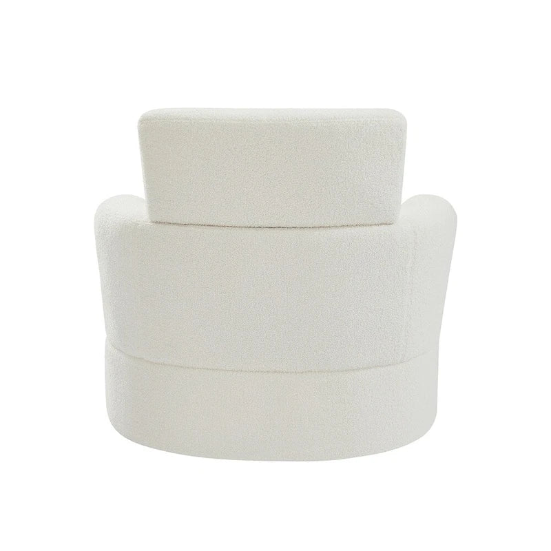 Poltrona a botte girevole a 360° in pile berbero verde/giallo/crema/grigio, singola