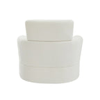 Poltrona a botte girevole a 360° in pile berbero verde/giallo/crema/grigio, singola