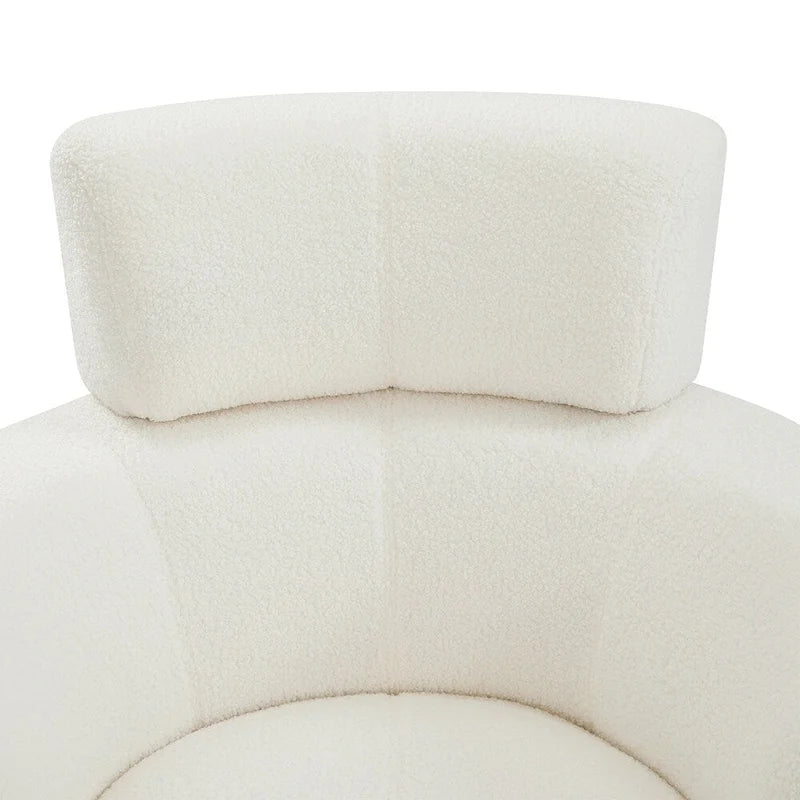 Poltrona a botte girevole a 360° in pile berbero verde/giallo/crema/grigio, singola