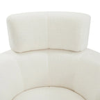 Poltrona a botte girevole a 360° in pile berbero verde/giallo/crema/grigio, singola