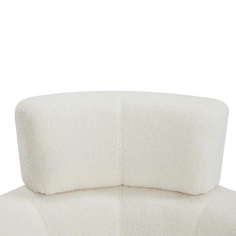 Poltrona a botte girevole a 360° in pile berbero verde/giallo/crema/grigio, singola