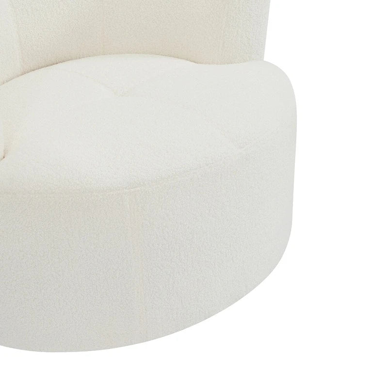 Poltrona a botte girevole a 360° in pile berbero verde/giallo/crema/grigio, singola