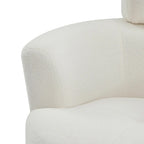 Poltrona a botte girevole a 360° in pile berbero verde/giallo/crema/grigio, singola