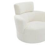 Poltrona a botte girevole a 360° in pile berbero verde/giallo/crema/grigio, singola