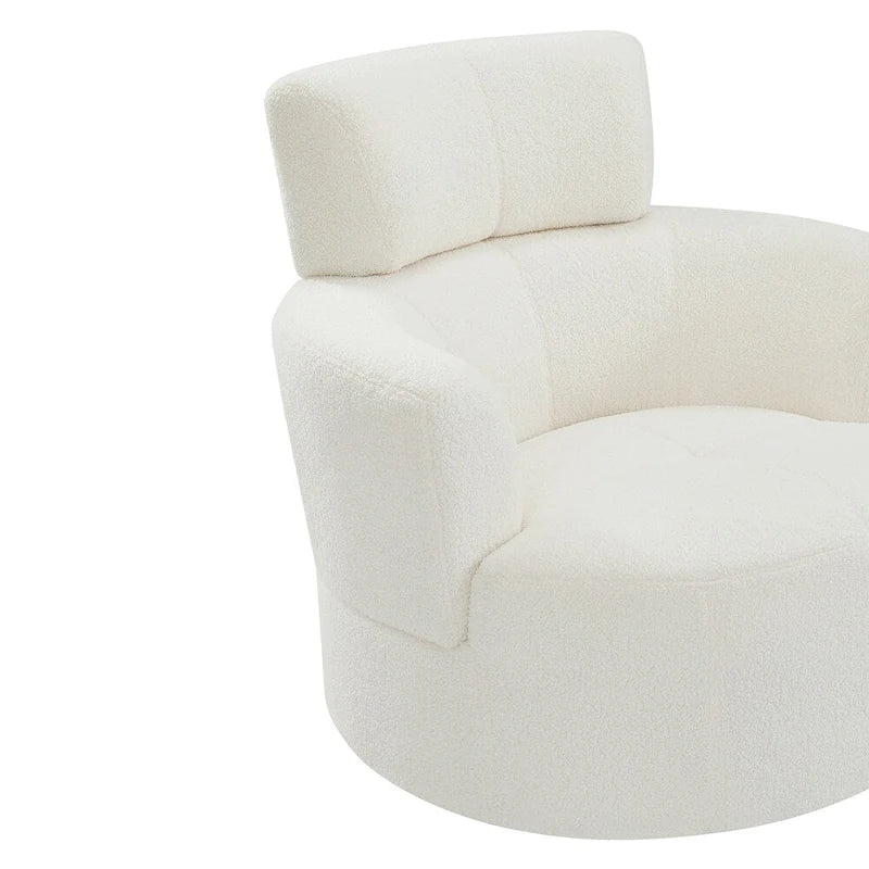 Poltrona a botte girevole a 360° in pile berbero verde/giallo/crema/grigio, singola