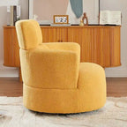 Poltrona a botte girevole a 360° in pile berbero verde/giallo/crema/grigio, singola