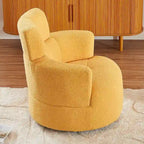 Poltrona a botte girevole a 360° in pile berbero verde/giallo/crema/grigio, singola