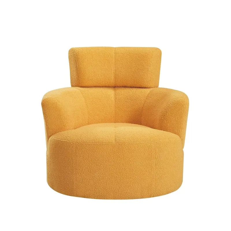 Poltrona a botte girevole a 360° in pile berbero verde/giallo/crema/grigio, singola