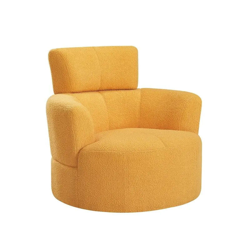 Poltrona a botte girevole a 360° in pile berbero verde/giallo/crema/grigio, singola