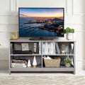 TV Stand Entertainment Media Center TV's 55  w/ Storage Shelves Gray - 47 inches in width