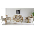 Set da 2 pezzi per soggiorno, colore crema, stile moderno, 3 posti