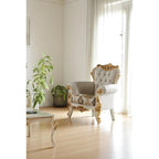 Set da 2 pezzi per soggiorno, colore crema, stile moderno, 3 posti