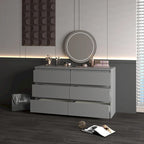 Cassettiera 6 cassetti Verde / Grigio / Bianco / Rosa, Moderno Minimalista, Singola