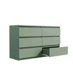 Cassettiera 6 cassetti Verde / Grigio / Bianco / Rosa, Moderno Minimalista, Singola