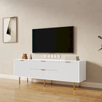 Mobile TV basso bianco con 2 cassetti e 2 armadietti, adatto fino a 65", Montaggio per 1 persona