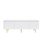 Mobile TV basso bianco con 2 cassetti e 2 armadietti, adatto fino a 65", Montaggio per 1 persona