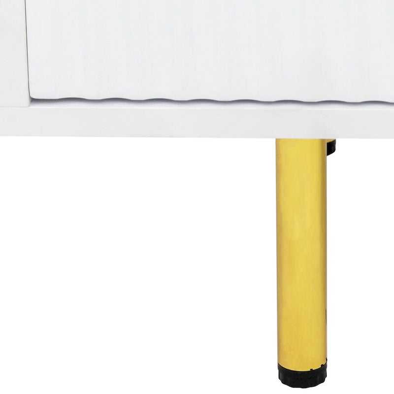 Mobile TV basso bianco con 2 cassetti e 2 armadietti, adatto fino a 65", Montaggio per 1 persona