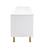 Mobile TV basso bianco con 2 cassetti e 2 armadietti, adatto fino a 65", Montaggio per 1 persona
