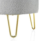 Pouf contenitore ovale, grigio/bianco sporco, stile moderno, 1 posto