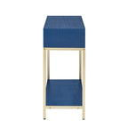 Console in MDF Retro da 45,5" con Dettagli Dorati, 2 Cassetti Contenitori e Design Geometrico