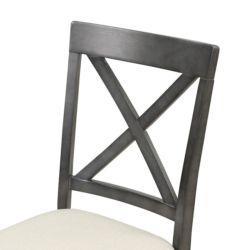 Set Tavolo da Pranzo Rotondo Grigio/Bianco, Piano Effetto Marmo, 4 Posti, 5 Pezzi