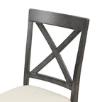 Set Tavolo da Pranzo Rotondo Grigio/Bianco, Piano Effetto Marmo, 4 Posti, 5 Pezzi