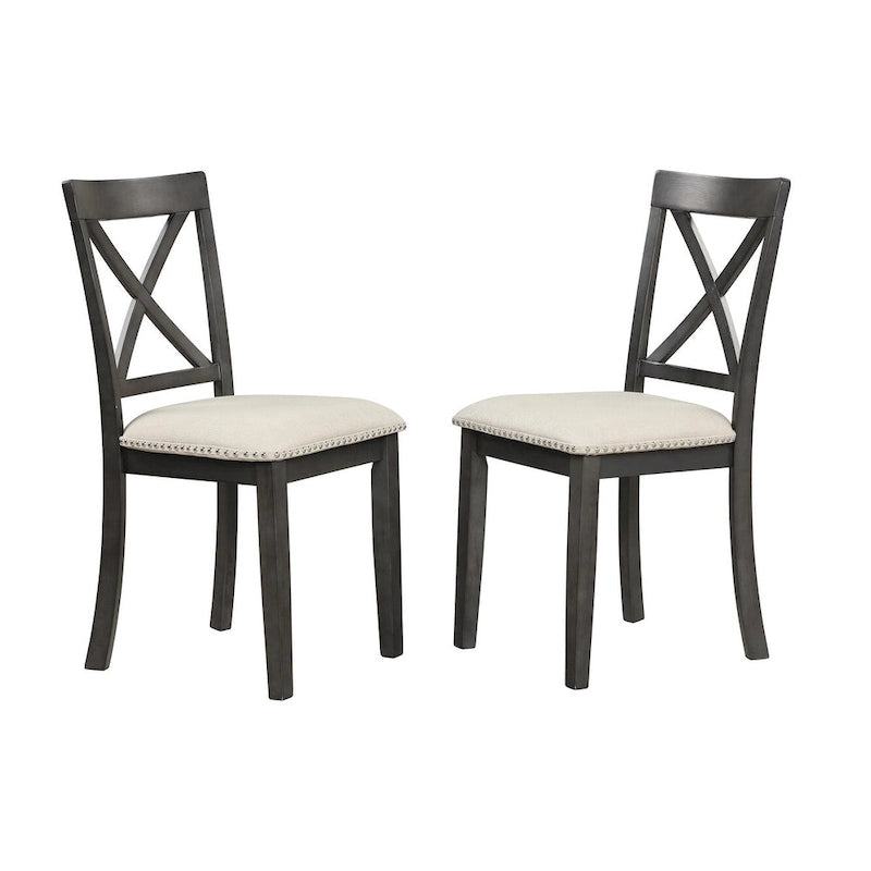 Set Tavolo da Pranzo Rotondo Grigio/Bianco, Piano Effetto Marmo, 4 Posti, 5 Pezzi