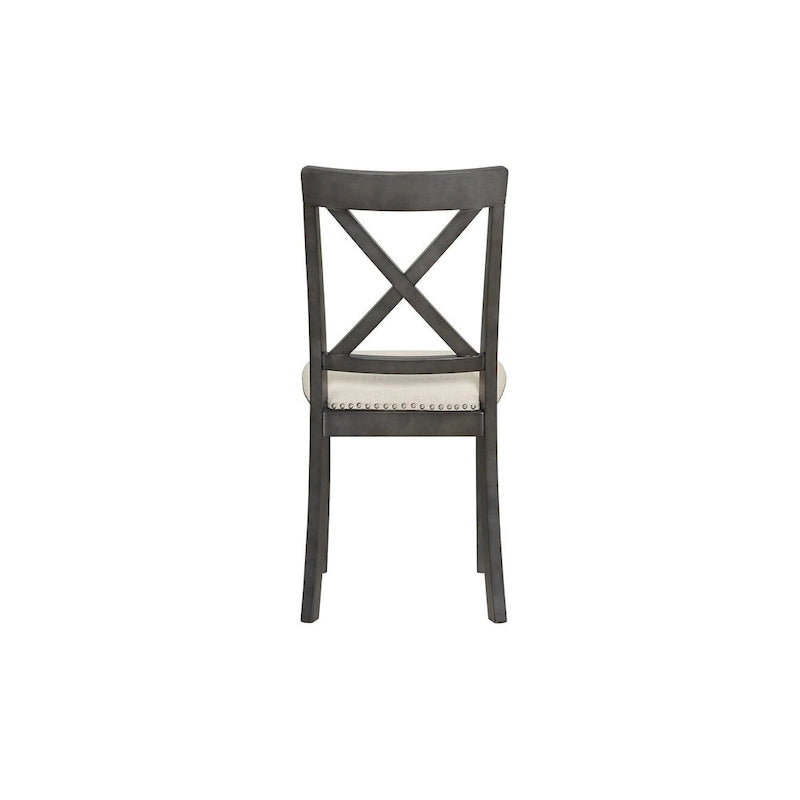 Set Tavolo da Pranzo Rotondo Grigio/Bianco, Piano Effetto Marmo, 4 Posti, 5 Pezzi
