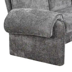 Divano sezionale a L in ciniglia beige/grigio, schienale regolabile, chaise longue reversibile, 2 posti