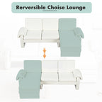 Divano sezionale a L in ciniglia beige/grigio, schienale regolabile, chaise longue reversibile, 2 posti