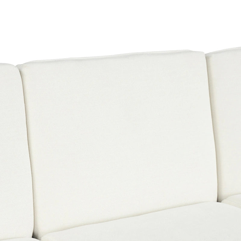 Divano sezionale a L in ciniglia beige/grigio, schienale regolabile, chaise longue reversibile, 2 posti