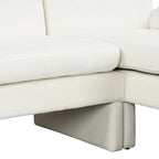 Divano sezionale a L in ciniglia beige/grigio, schienale regolabile, chaise longue reversibile, 2 posti