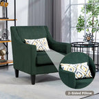 Poltrona di design color smeraldo, singola, tessuto in velluto a coste